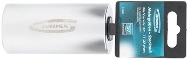 13190 Головка торц. многоразм. (11-32мм) под квадрат 1/2", CrV, хромир.// Gross
