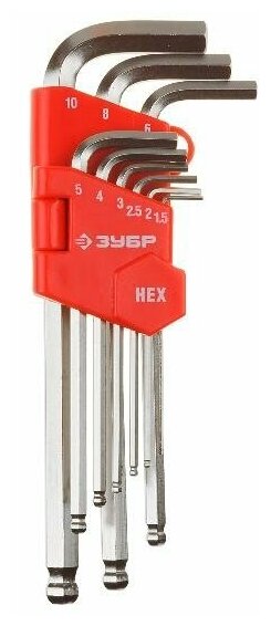 27461-2_z02  Набор ключей имбус.ЗУБР мастер