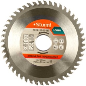 9020-125-22-48T Пильный диск 125x22x48 Твердосплав.Sturm