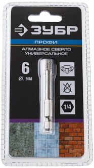 29865-06 Cверло алмазное универс., 6 мм, ЗУБР Проф