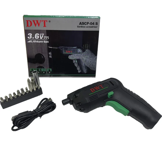 Аккумуляторная отвертка DWT ASCP-04 S (3,6В, 5,5Нм, 2,0Ач, 1/4")