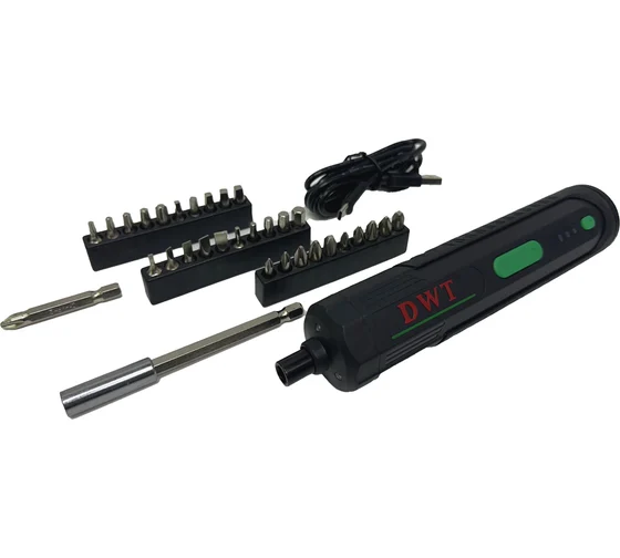 Аккумуляторная отвертка DWT ASCP-04 IMC (3,6В, 5Нм, 1,3Ач, 1/4", набор)