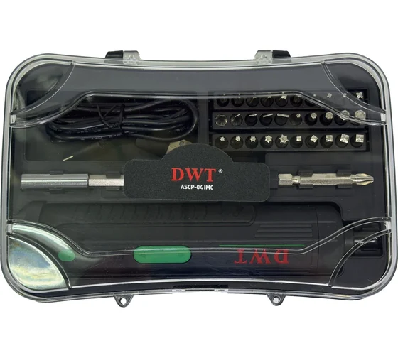 Аккумуляторная отвертка DWT ASCP-04 IMC (3,6В, 5Нм, 1,3Ач, 1/4", набор)