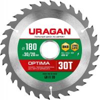 36801-180-30-30_z01 Пильный диск по дереву URAGAN Optima, 180 х 30/20 мм, 30Т