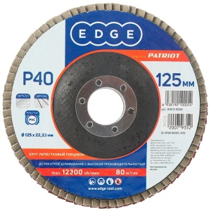 Круг лепестковый EDGE Patriot 125х22,2мм, P40