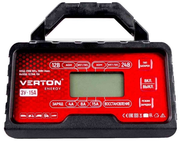 З/У VERTON Energy BS-15A (2,2-180Ач, 12/24В, 10А, LCD)