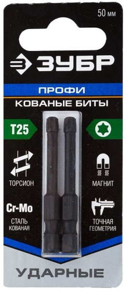 26025-25-50-S2 Ударные биты ЗУБР TX 25, 50 мм, 2 шт.