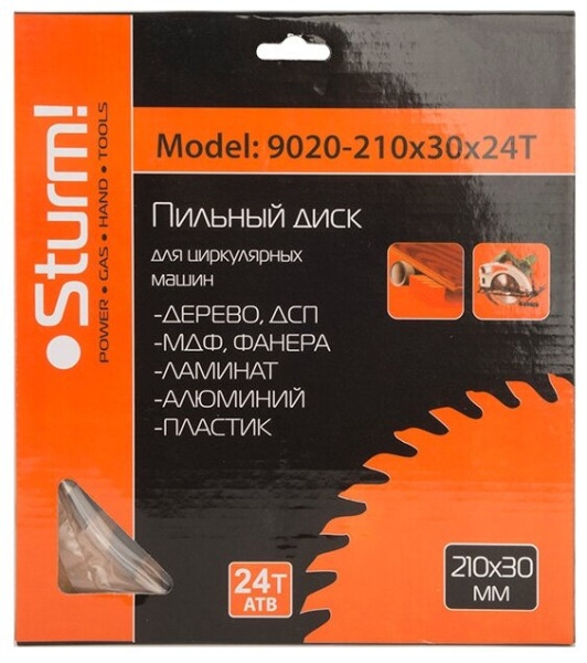 9020-210-30-24T Пильный диск 210х30х24 Sturm