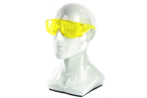 89157 Очки защитные открытого типа, желтые, ударопрочный поликарбонат // Сибртех