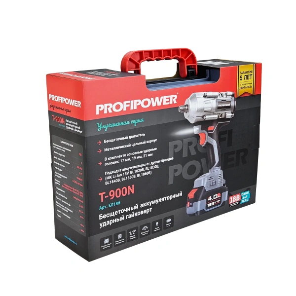 Акк. гайковерт ProfiPower T-900N (1х4,0Ач)