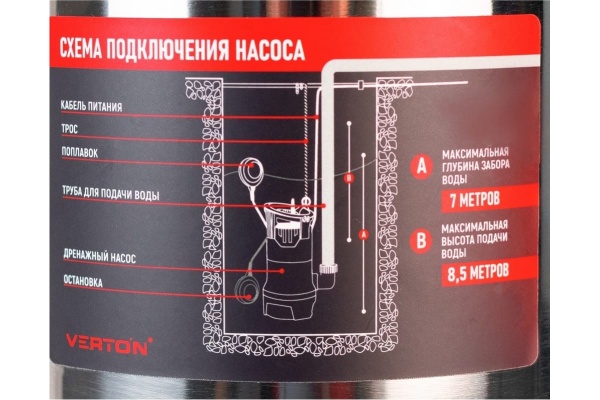Дренажный насос для грязной воды Verton AQUA DP900/35SE (нерж. корп.)